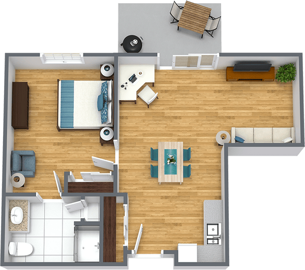 Madison at Clermont One Bedroom Alcove floor plan