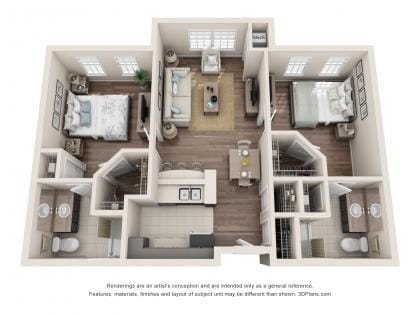 American House Coconut Point 2 bedroom AL floor plan
