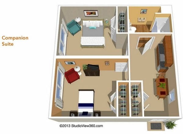 Companion Suite Floor Plan at Sunrise of Westlake Village