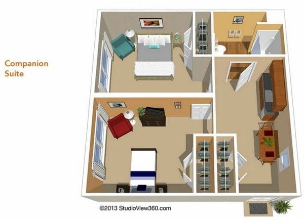 Companion Suite Floor Plan at Sunrise of Wilmington