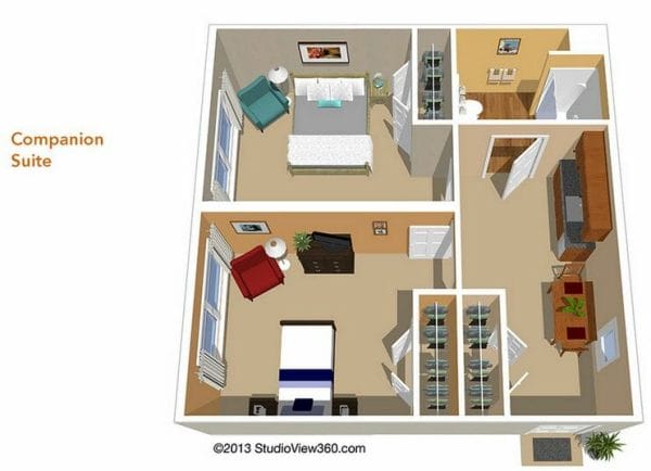 Companion Suite Floor Plan at Sunrise at Claremont