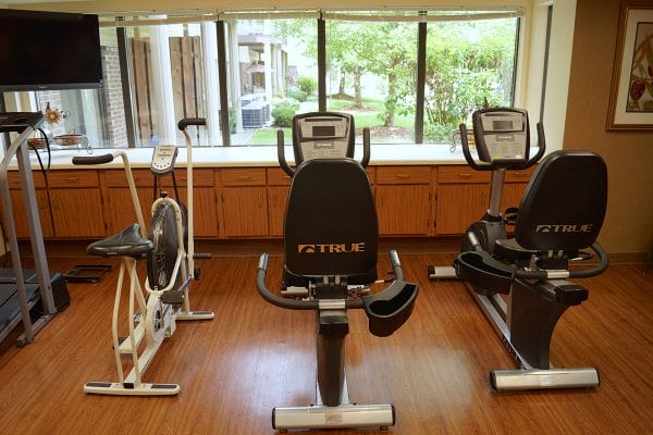 Fitness equipment in the Waverly Meadows fitness center