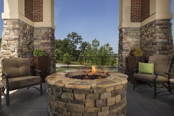 Outdoor firepit and seating at Danberry At Inverness