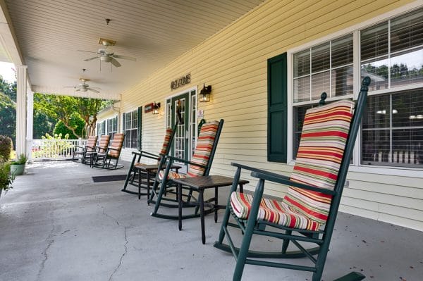 Rocking chairs on the front porch of Country Cottage - Decatur