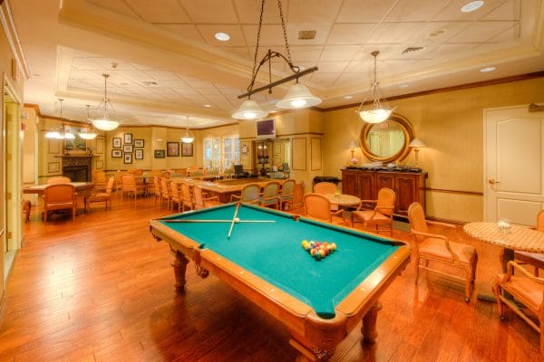 Aston Gardens at Tampa Bay game room with billiards table