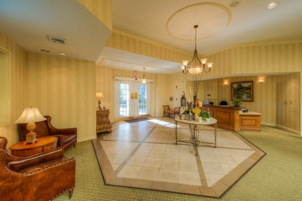 Foyer and reception area at Aston Gardens at Tampa Bay