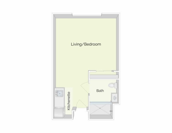 The Residence at Ferry Park studio floor plan