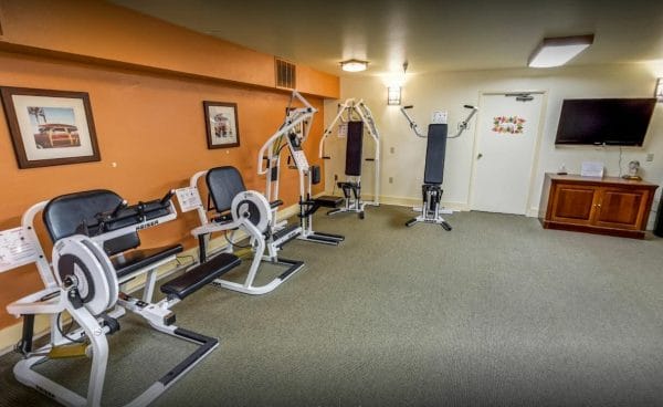 Fitness center with fitness equipment at Cypress Court