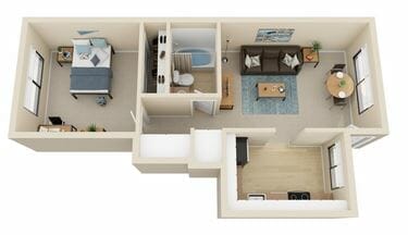 Garden One Bedroom Floor Plan at The Reserve at Thousand Oaks