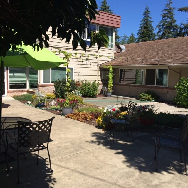 Outdoor courtyard and seating area at Grays Harbor