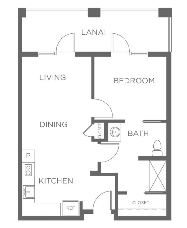 'Ilima at Leihano one bedroom D floor plan
