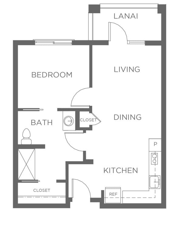'Ilima at Leihano one bedroom B floor plan