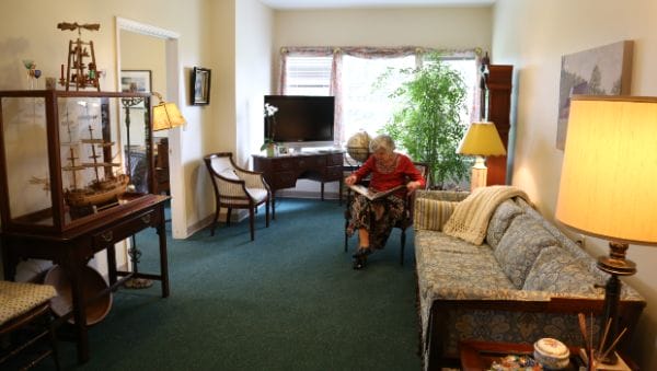 Model apartment living room in Morningside of Cullman