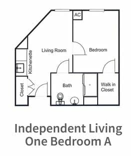 Independent Living One Bedroom A Floor Plan at Capistrano Senior Living