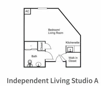 Independent Living Studio A Floor Plan at
