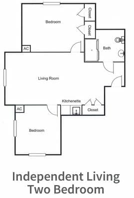 Independent Living Two Bedroom Floor Plan at Capistrano Senior Living