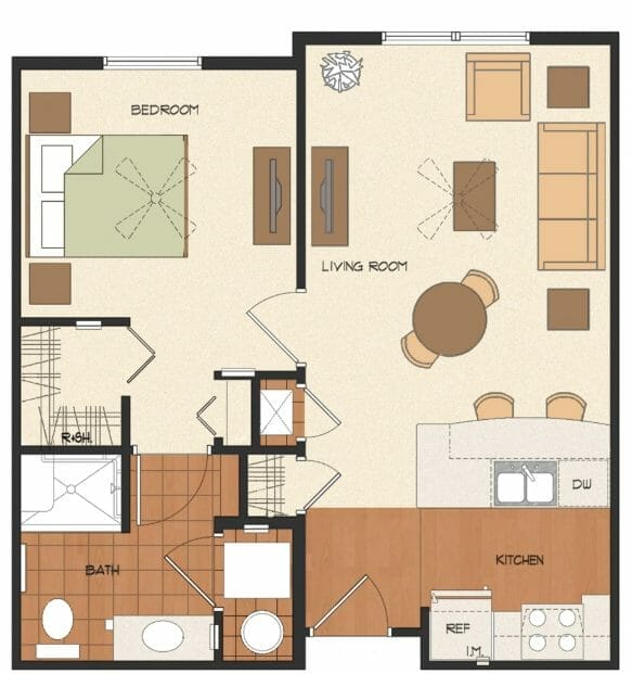 Katie Manor Apartments 1BR Floor Plan