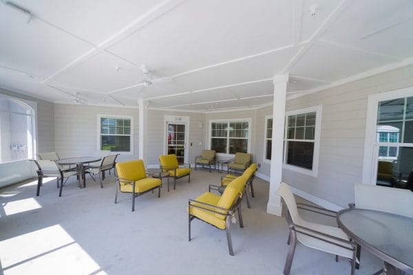 Mary Eaves Apartments patio at clubhouse