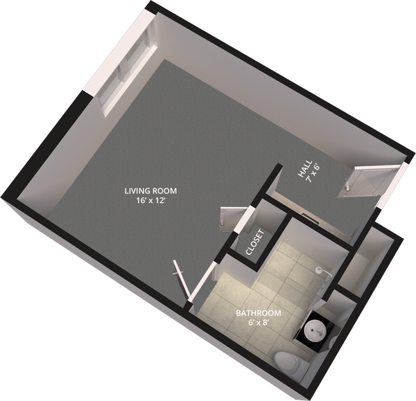 The Madison Village Studio B floor plan