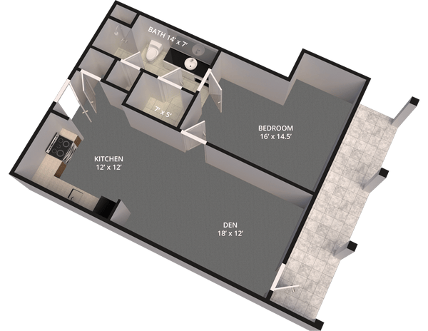 The Madison Village Unit E floor plan