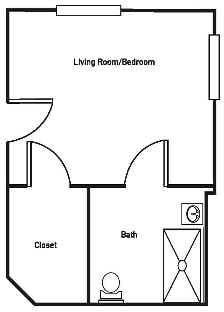The Magnolia is a Corner Suite with a Private Bathroom
