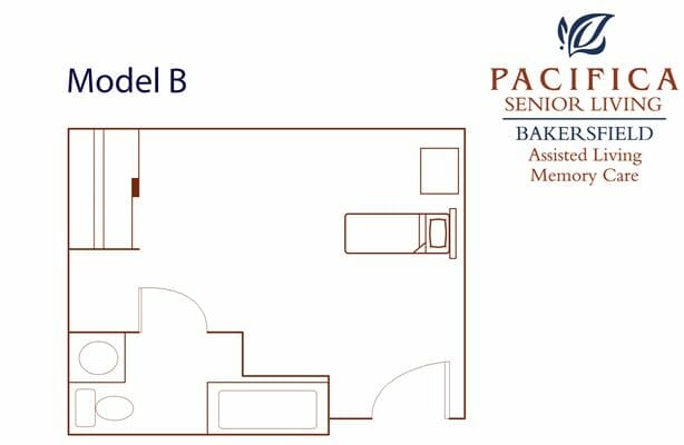 Model B Floor Plan at Pacifica Senior Living Bakersfield
