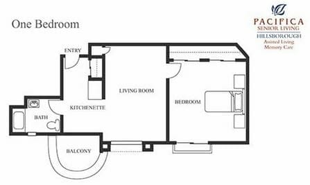 THe Monroe Floor Plan at Pacifica Senior Living Hillsborough