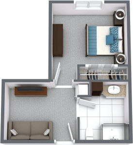 Legacy Ridge at Neese Road one bedroom floor plan