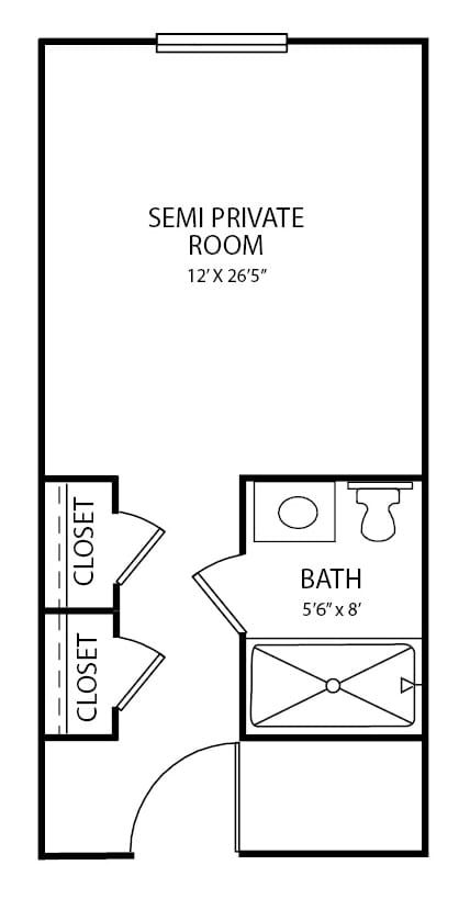 North Pointe Assisted Living AL semi private floor plan