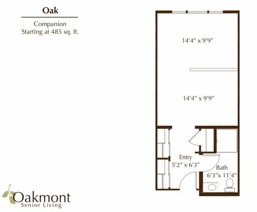 Oak Floor Plan at Oakmont of Whittier