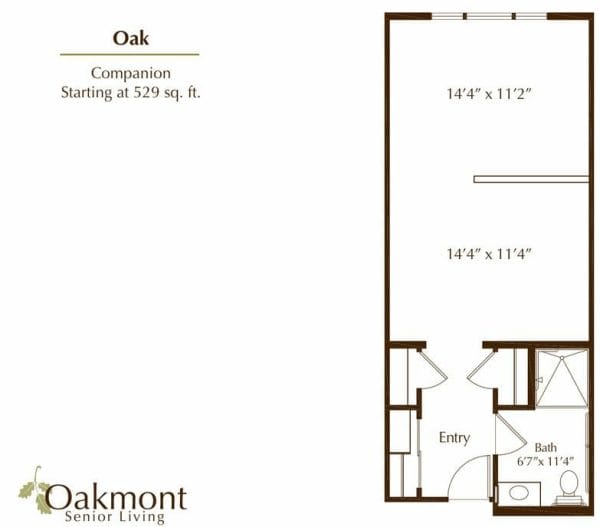 Oak Floor Plan at Oakmont of Orange