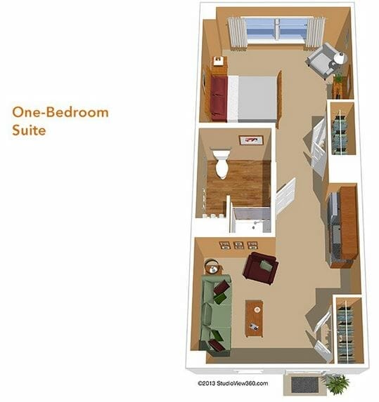 One Bedroom Floor Plan at Sunrise of Wilmington