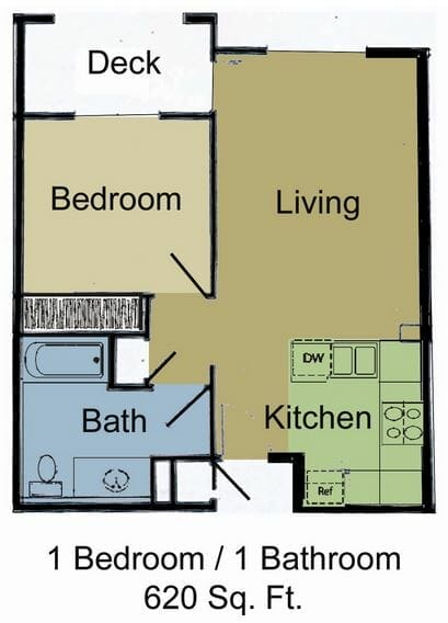 One Bedroom Floor Plan at v