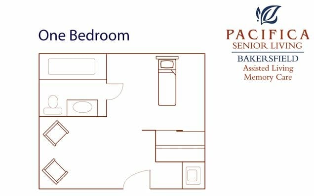One Bedroom Floor Plan at Pacifica Senior Living Bakersfield