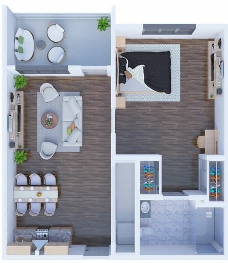 One Bedroom Floor Plan at Solstice at Apply Valley