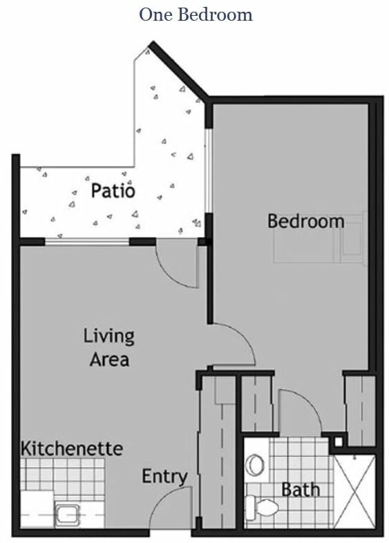 One Bedroom Floor Plan at Scholl Canyon Estates