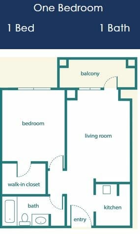 One Bedroom Floor Plan at Pacifica Senior Living Menifee