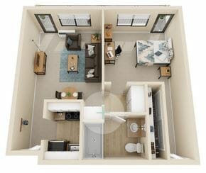 One Bedroom Floor Plan at The Reserve at Thousand Oaks