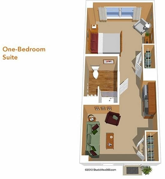 One Bedroom Floor Plan at Sunrise at Sterling Canyon