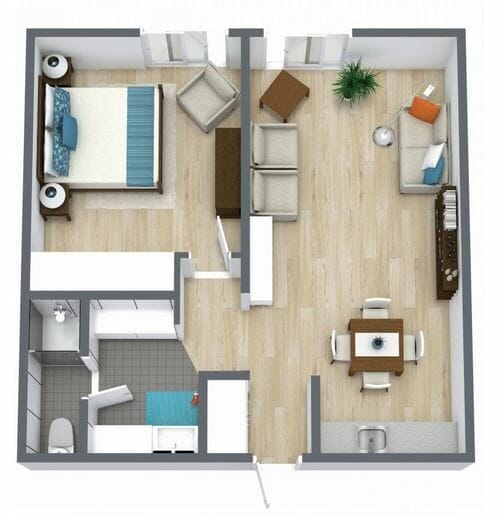 One Bedroom Floor Plan at Pacifica Senior Living Escondido