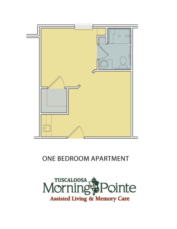 Morning Pointe of Tuscaloosa one bedroom floor plan