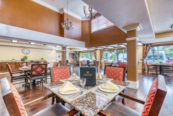 Residential Dining Area at Pacifica Senior Living Chino Hills
