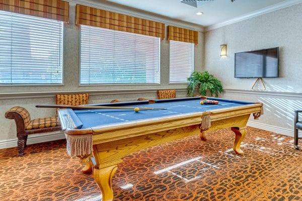 Pool Table at Pacifica Senior Living Chino Hills