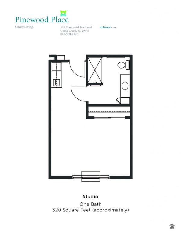 Pinewood Place studio floor plan