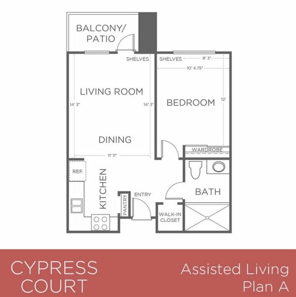 Assisted Living Floor Plan A at Cypress Court