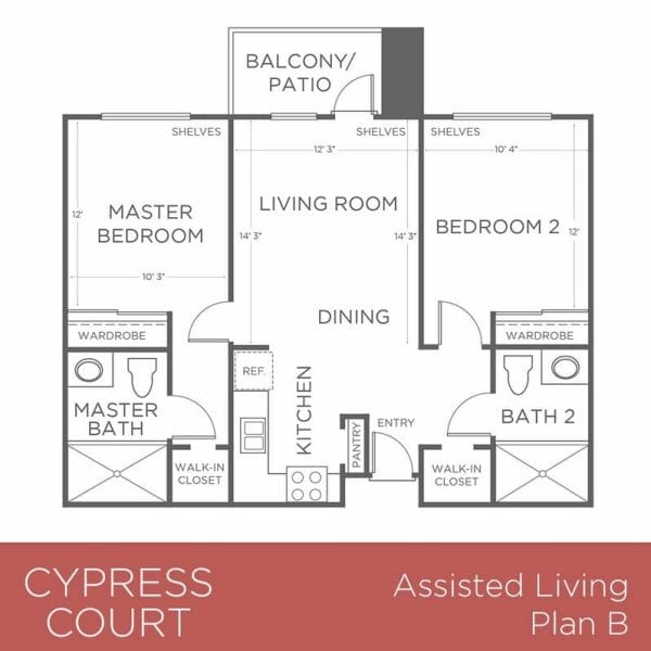 Assisted Living Floor Plan B at Cypress Court