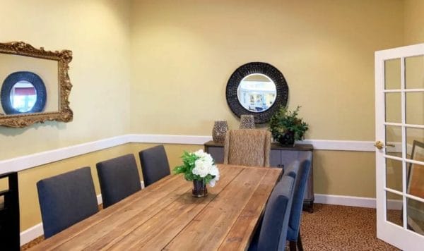 Private dining area at Lassen House Senior Living