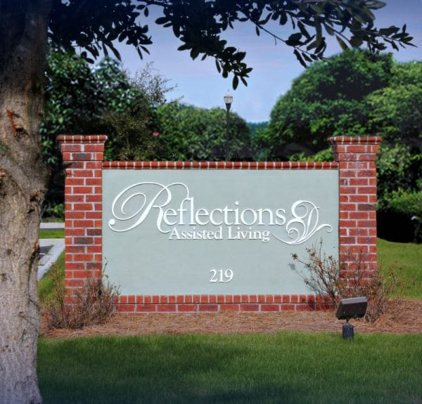 Reflections Assisted Living entrance sign