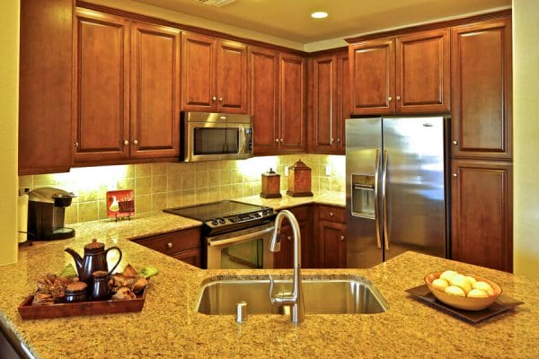 Kitchen in Model Apartment at Capriana