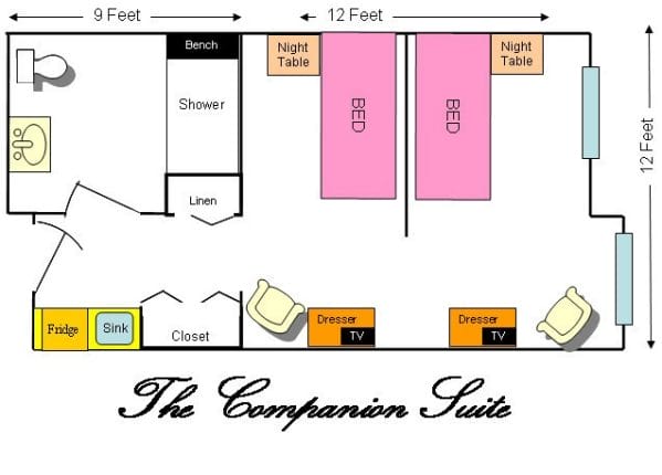 Savannah Court of Lakeland companion suite floor plan